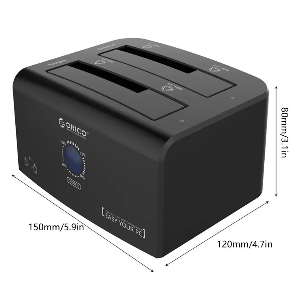 

Double Disk Position Offline Copy Hard Disk Base Hard Drive Docking Station With Led Computer Accessories