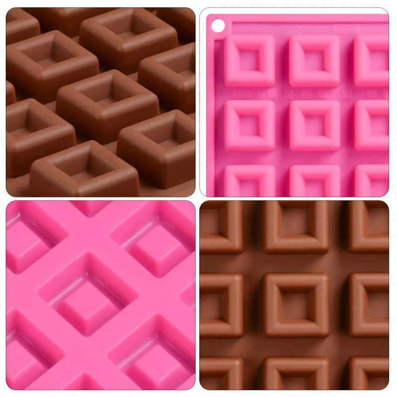 

28 Square Shape Candy Chocolate Mold Silicone Biscuit Cookie Molds Ice Cube Baking Pastry Tool CM117