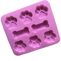 dog footprint feet mould cake molds bone mold creative cookie fondant cat paw silicone bakeware baking tools kitchen accessories