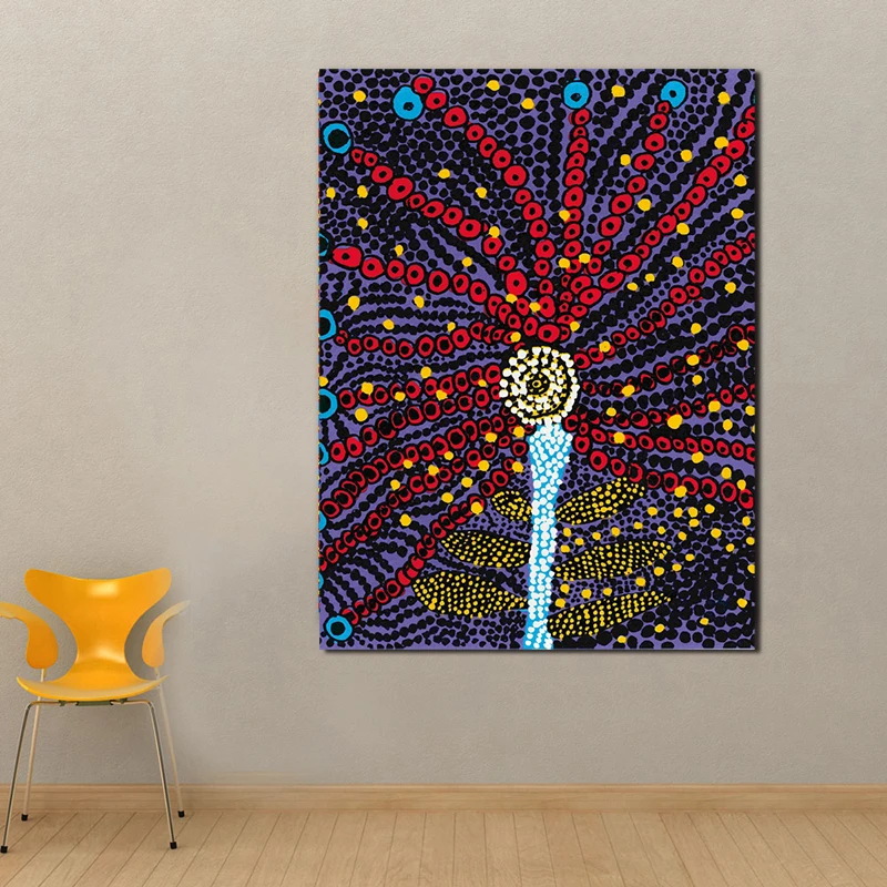 Kusamaer Yayoies Colorful Tree Abstract Art Canvas Poster Painting Oil Wall Picture Print Home Bedroom Decoration Framework HD | Дом и сад