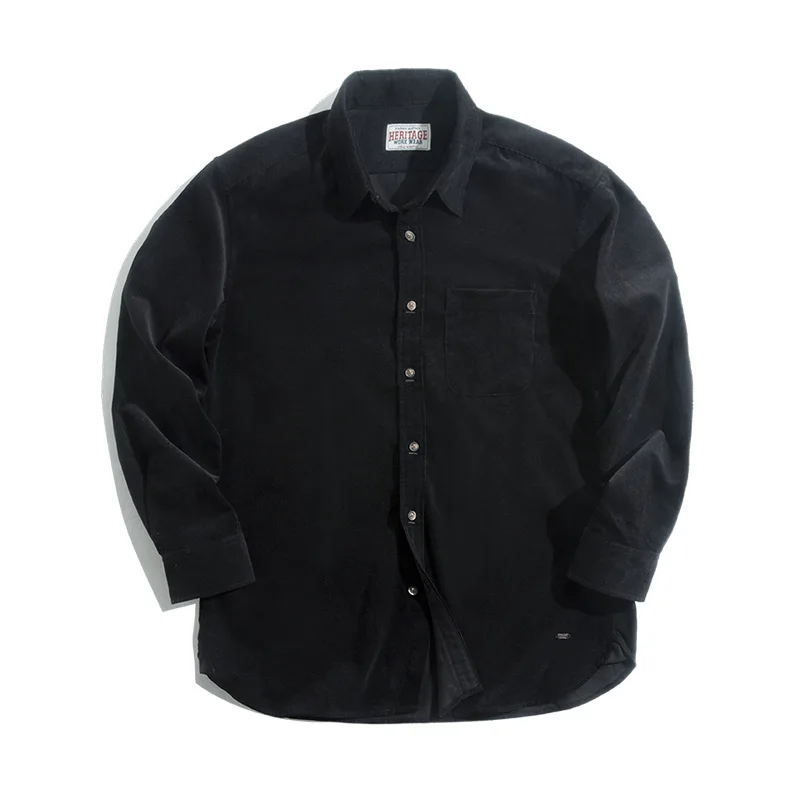 Мужская Вельветовая рубашка с длинным рукавом размеры до XXL | одежда