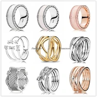 925 sterling silver ring delicate sentiments ribbon twisting rings for women wedding party fashion jewelry