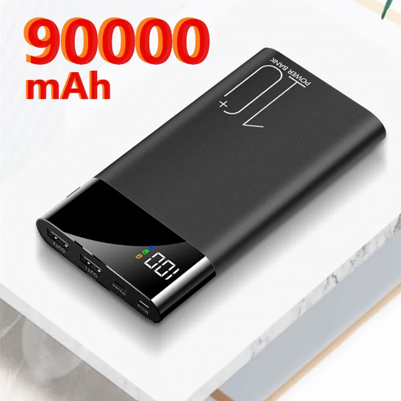 90000mAh внешний аккумулятор портативное ультра тонкое зарядное устройство для