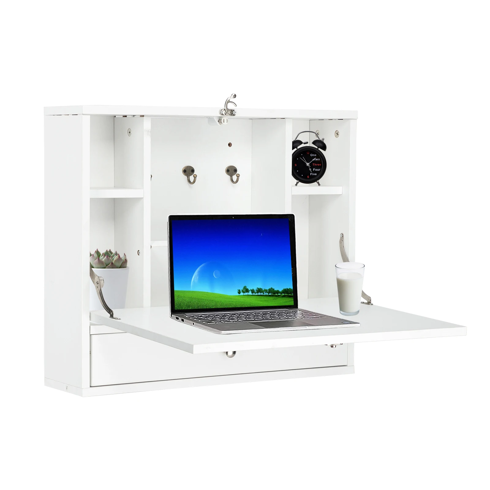 

【USA READY STOCK】Density Board with Triamine Wall Built-up Computer Desk White