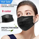 Одноразовые маски, черные защитные маски, Окрашенные маски, неразворачивающиеся трехслойные маски с фильтром, маски для лица для взрослых