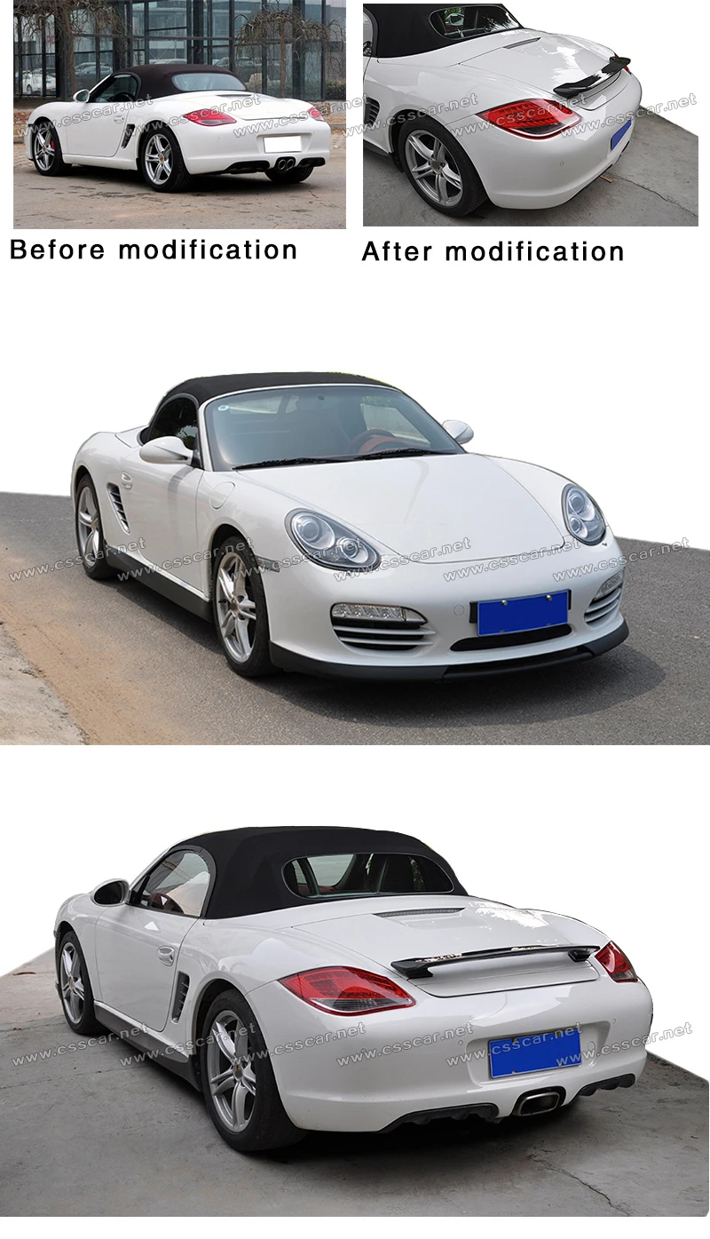For Porsche 718 986 987 981 Cayman& Boxster PU body kit Rear Spoiler Wing Spoiler