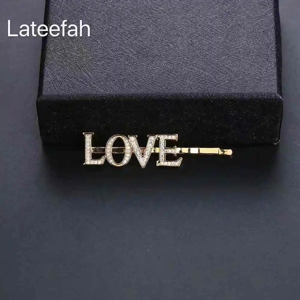 

Lateefah Luxurious Rhinestone Custom Name Hairpins Personality Letters Hairpin Trendy Gift Jewelry For Women Girl
