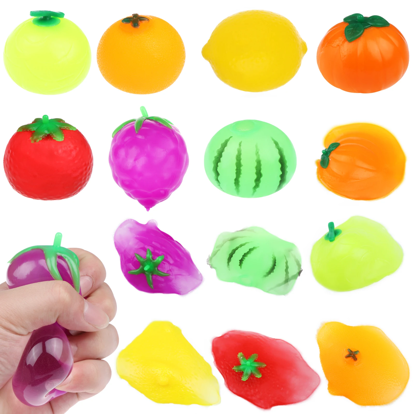 

7 Pcs Stress Balls Squeeze Fruits