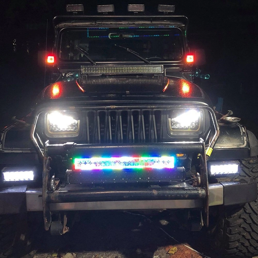 Автомобиль 32 &quotвнедорожный погоня RGB светодиодный стробоскопический светильник