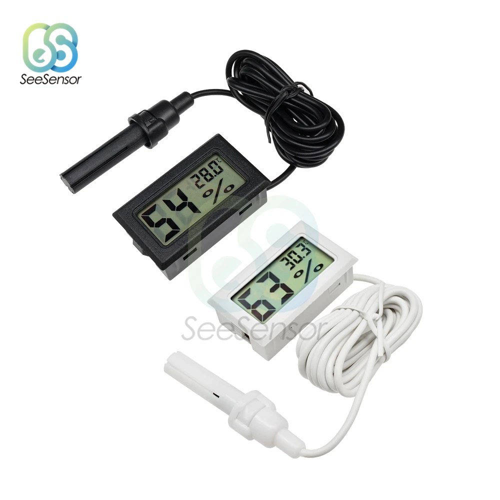 Mini Digital LCD Thermometer Convenient Temperature Sensor Humidity Meter Hygrometer Gauge Refrigerator Aquarium Monitoring | Инструменты
