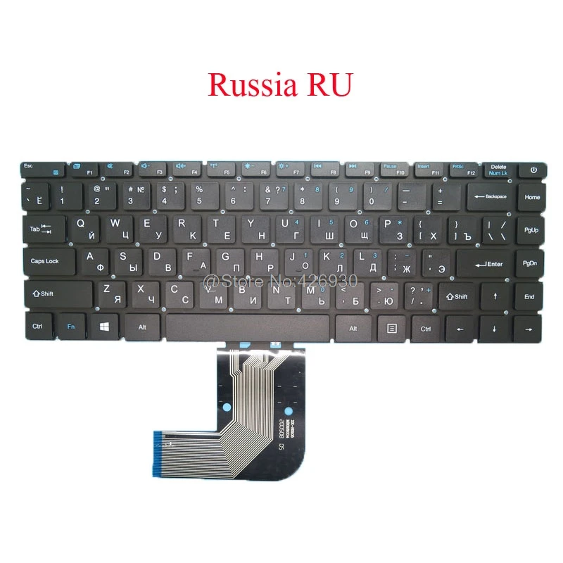 Клавиатура US RU для ноутбука Chuwi Herobook 14 1 CWI532 YMS 0177 B MB3181004 английский русский черный