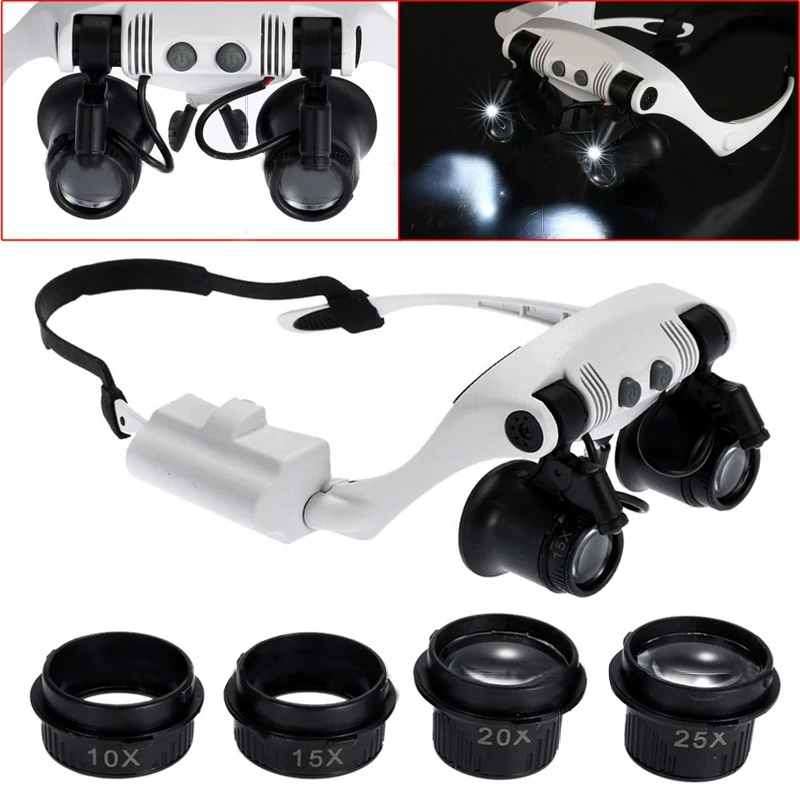 

Headband LED nifying Glass Headlamp Microscope Jewelry Watch Repair