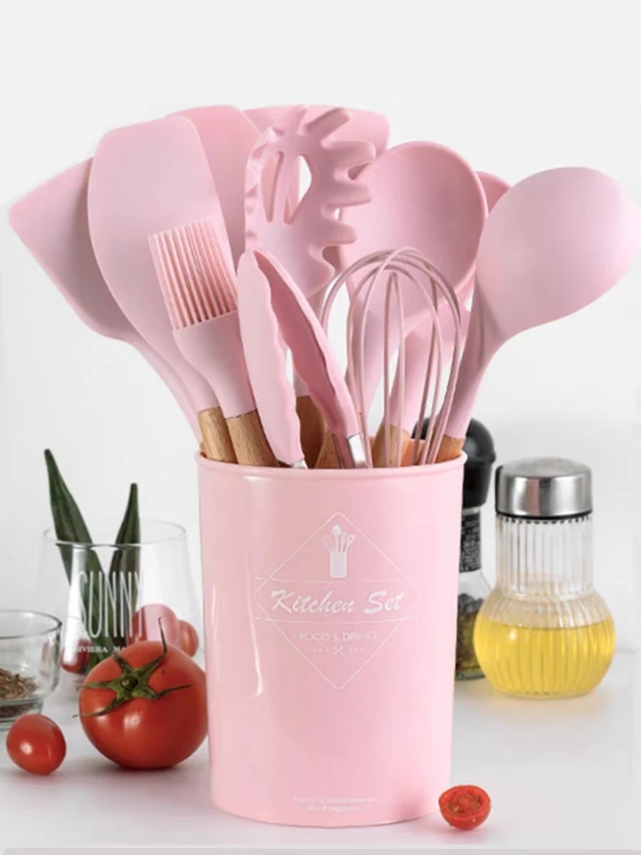 12 шт набор силиконовых кухонных принадлежностей с антипригарным шпателем лопата