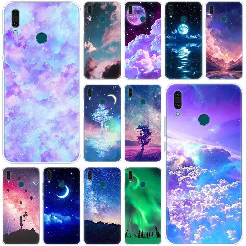 Мягкий силиконовый чехол для телефона Kawaii sky Moon Light Huawei Mate 30 20 10 Lite Pro Y9 Y7 Y6 Prime Y5 2019