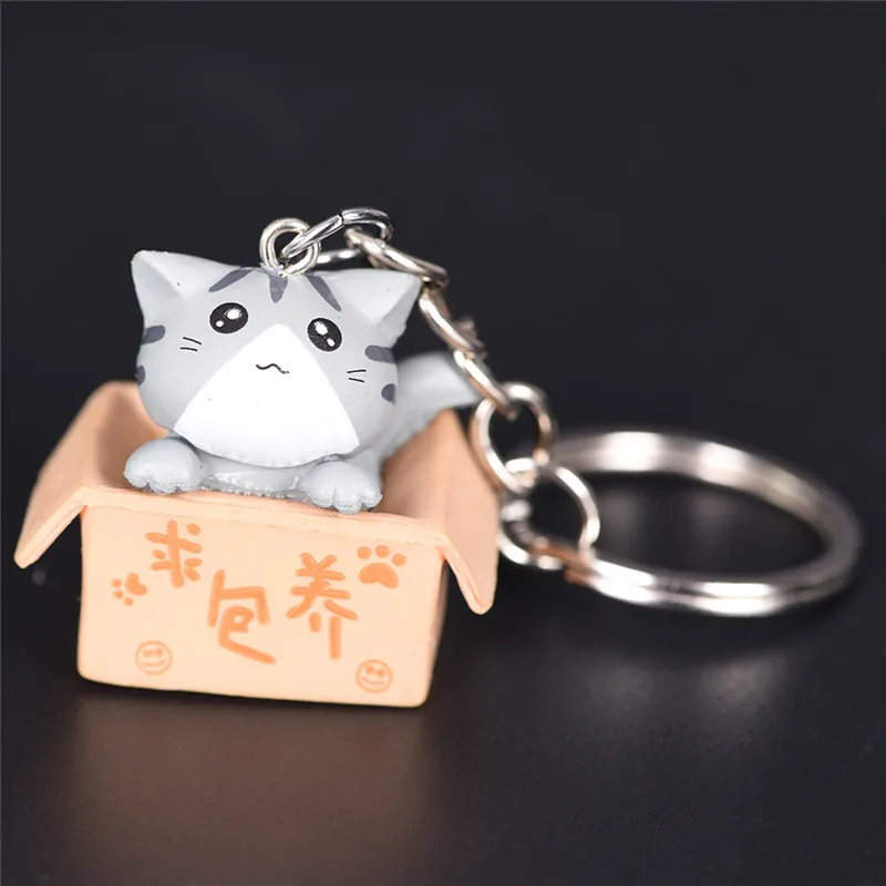 4pcs/lots Lovely Cartoon Cat Key Rings Chains Pendant Ornament For Bag Car Keychain Random Mixed Style |