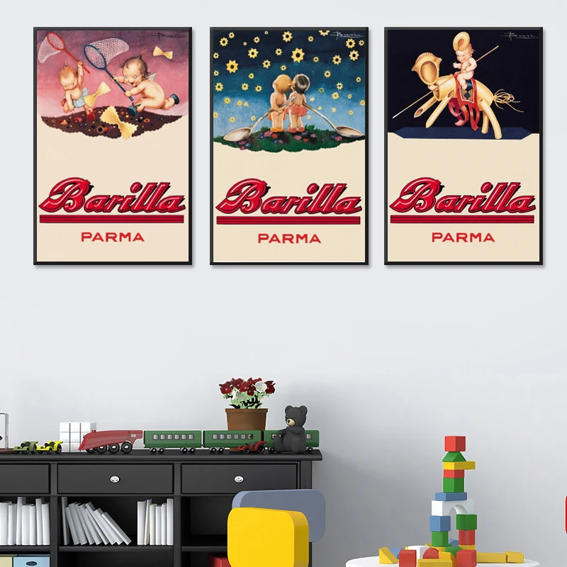 Спагетти Barilla Parma классический винтажный рекламный плакат для еды из крафт бумаги