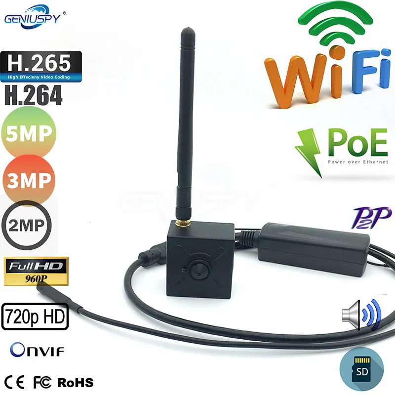 5 МП 3 Мп 2 1 POE беспроводная IP Аудио Видео Wi-Fi мини IP-камера с микрофоном P2P сетевая