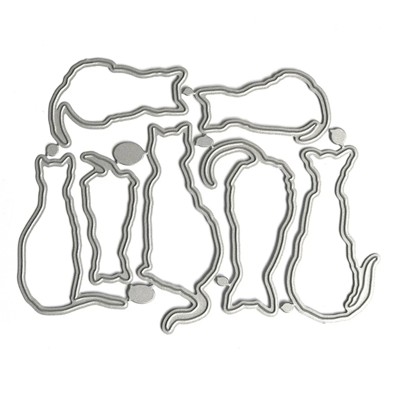 

Cats Metal Cutting Dies Stencil Scrapbooking DIY Album Stamp Paper Card Mold Embossing Decoration P15D