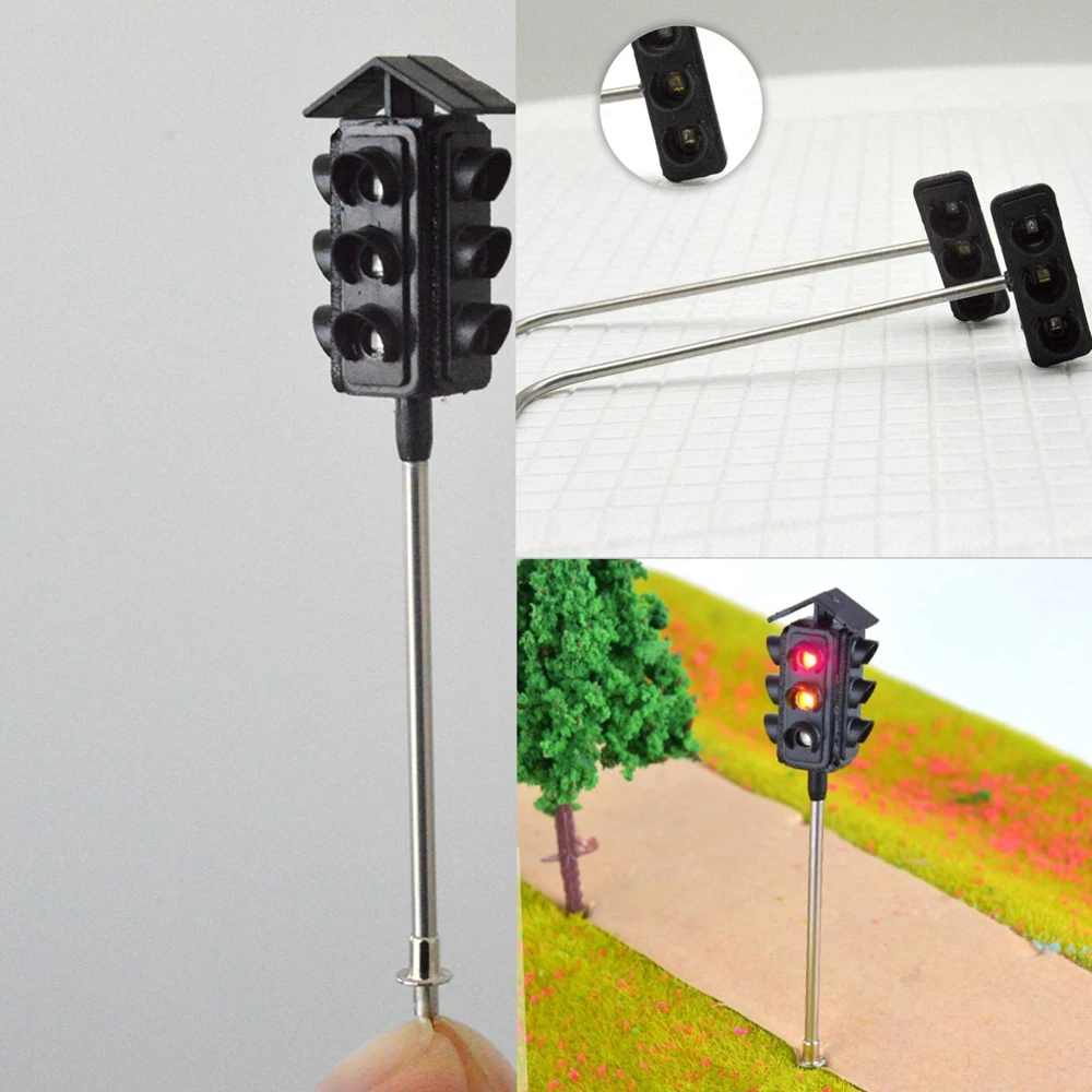 Ampel Licht Modell 3V LED Lampe DIY Eisenbahn Maßstab 1:87 Gebäude Straße Landschaft Layout Materialien Diorama Kits 1Pcs – Detail 7
