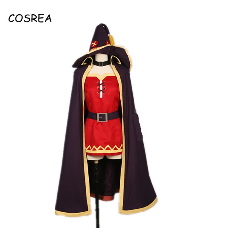KonoSuba Megumin маскарадный костюм с шапкой платье накидкой для Хэллоуина женщин Божье