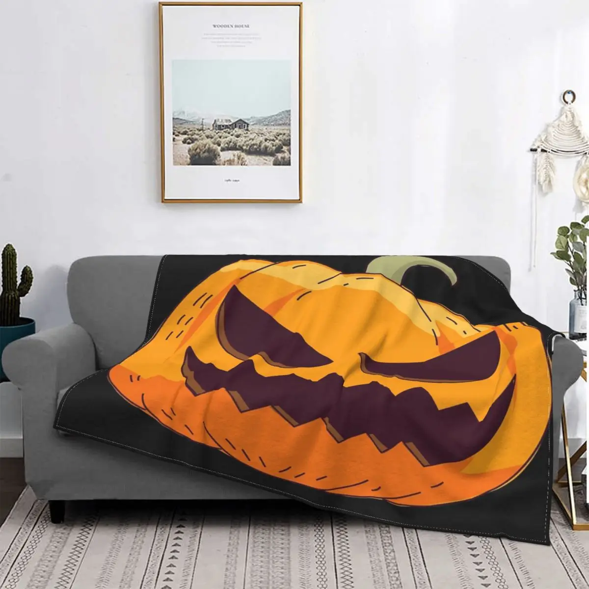

Manta animada de Halloween Pupkin, colcha de muselina a cuadros para cama, manta double, colcha para camas