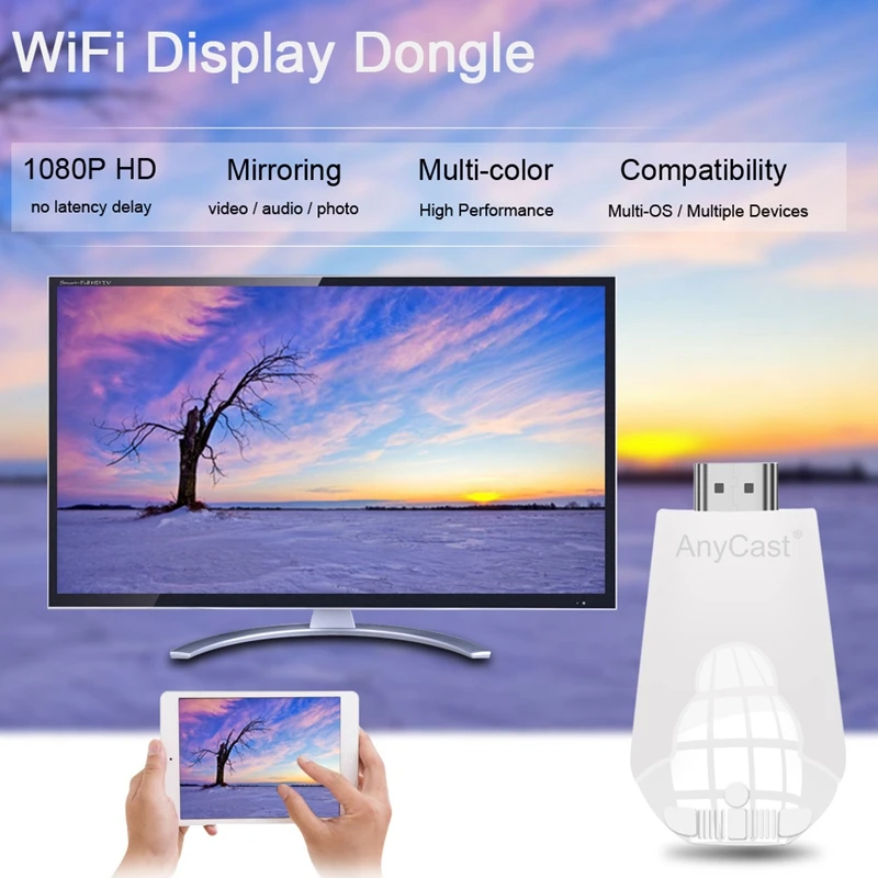 HD Wi Fi видеокарта беспроводной дисплей Airplay конвертер 1080P медиа поток адаптер для