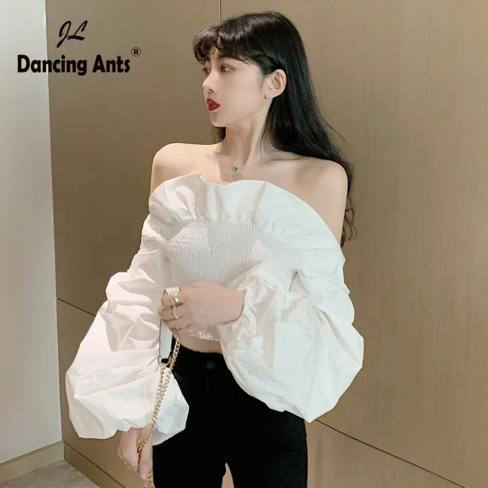 Женские рубашки с воротником лодочкой облегающие топы длинными рукавами