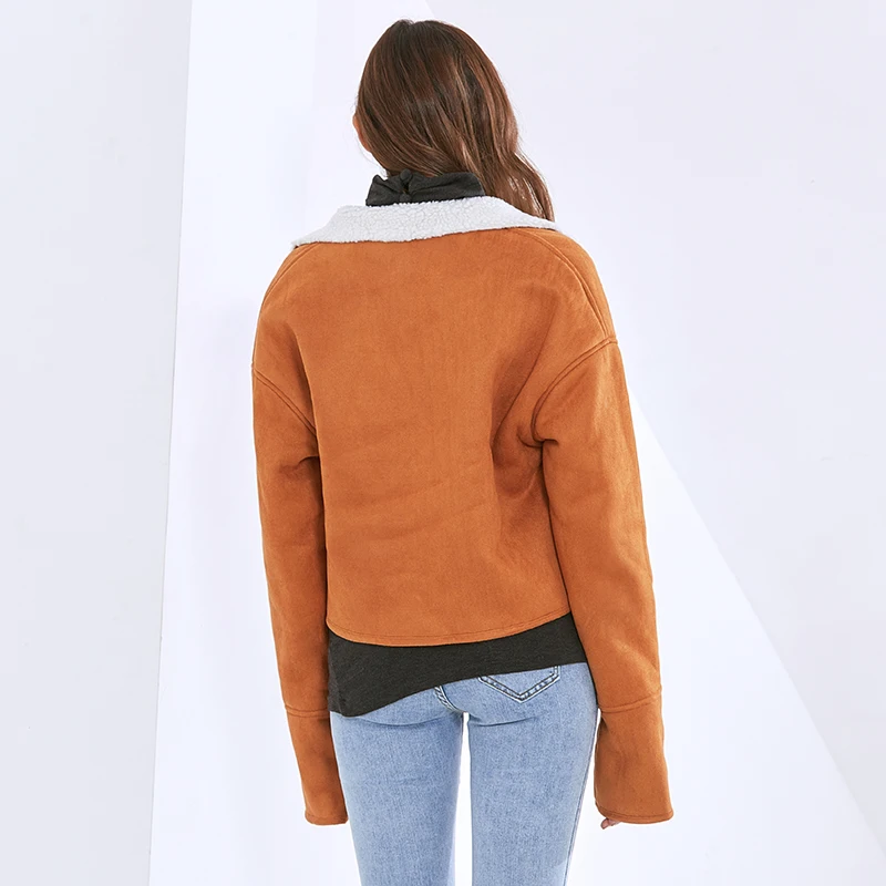 

TWOTWINSTYLE Camel Jackets For Women Lapel Long Sleeve Patchwork Casual Loose Thick Large Size Coats Female 2020 Fashion Clothes