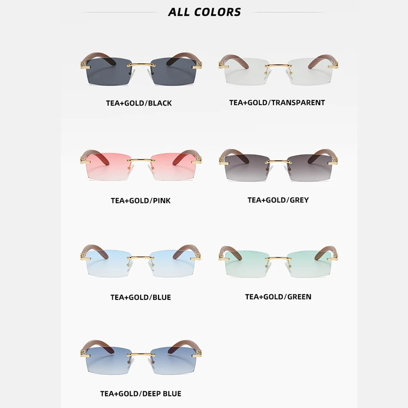 

2021 New Punk Rimless Sunglasses Men Trendy Vintage Shades UV400 Sun Glasses Frameless Gradient Fashion Eyewear Lunettes