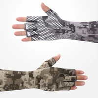anti skid half finger gloves men camouflage long sleeves for sunscreen cycling driving quick dry arm sleeve fashion arm cover
