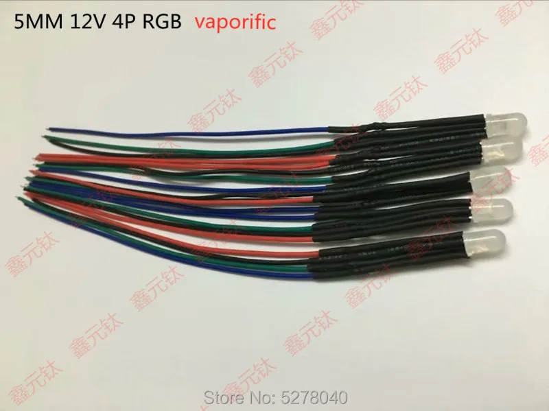 12 В RGB 4pin 4,8 мм/5 мм/10 мм светодиодный светильник lucency/vaporipic высокий светильник четыре линии анод/катод полноцветные лампы бусины 50 шт./лот