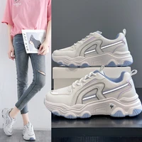 womens chunky sneakers fashion women platform shoes lace up breathable vulcanize shoes female trainers all match dad shoes