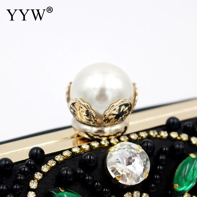 

New Green Beaded Evening Clutch Chain Handbag Female Fashion Design Durable Party Crystal Ladies Hand Bag Clutch Abnd Purse 2019