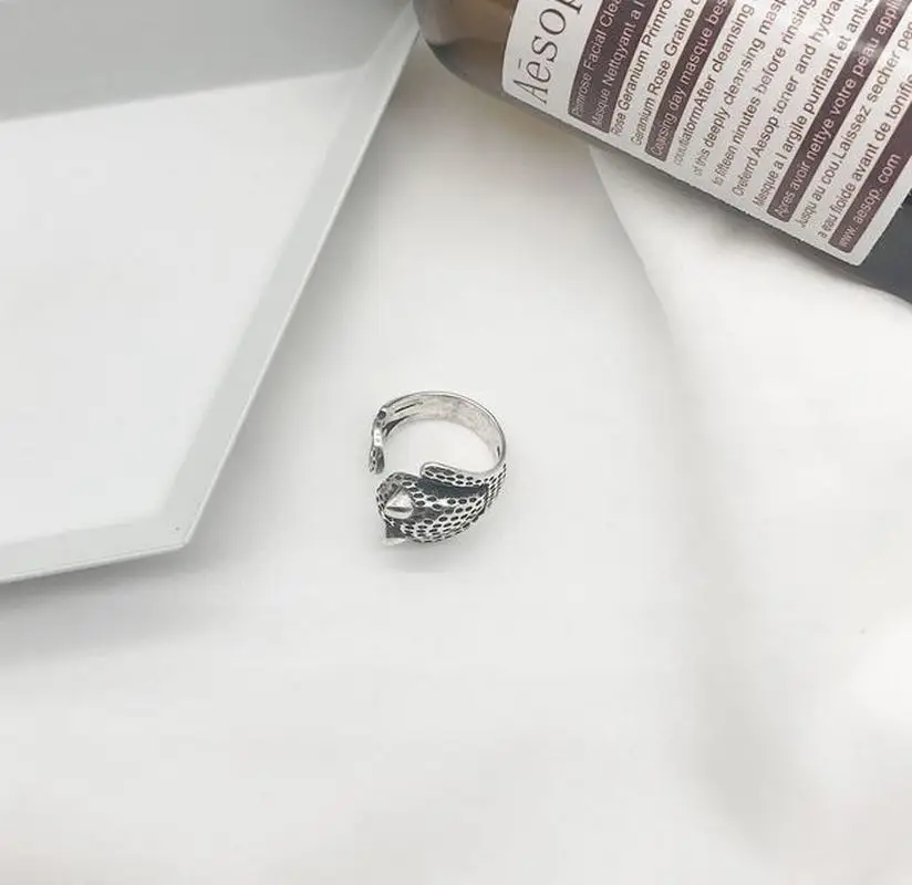 S925 тайское серебряное женское кольцо с милым котенком в стиле ретро модное котом