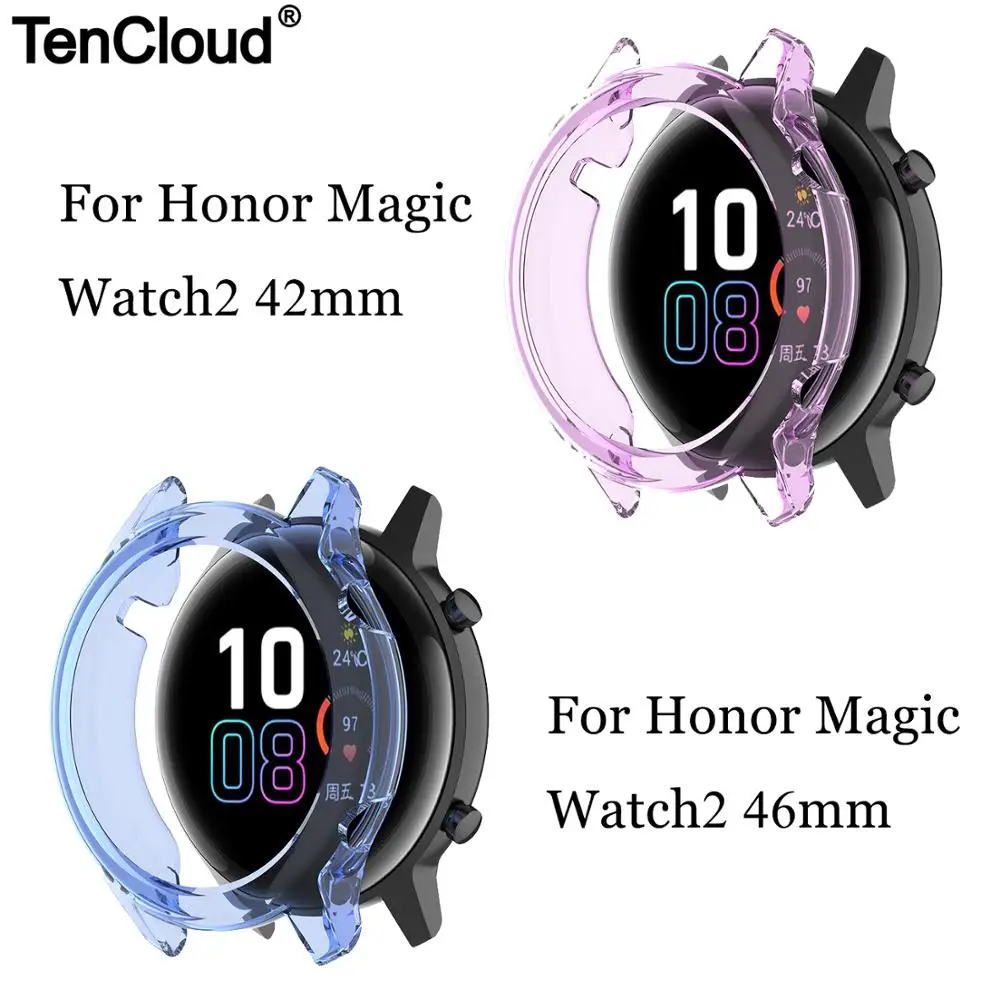 

Чехол из ТПУ для Honor Magic Watch2, защитный чехол умных часов 42 мм/46 мм, рамка для Magic2 42/46, защитный чехол, противоударный бампер