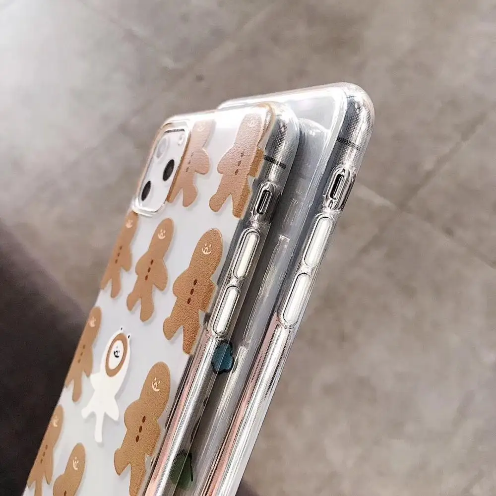 ORYKSZ Lovely Cartoon Bear Pattern Ultra Thin Transparent Case For iphone 11 Pro Max 6 6S 7 8 Plus X XR XS Cover Fundas Capa |