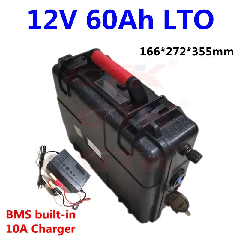 Водонепроницаемый литиевый титанит 12v 60ah аккумулятор лто пакет BMS 5S глубокие