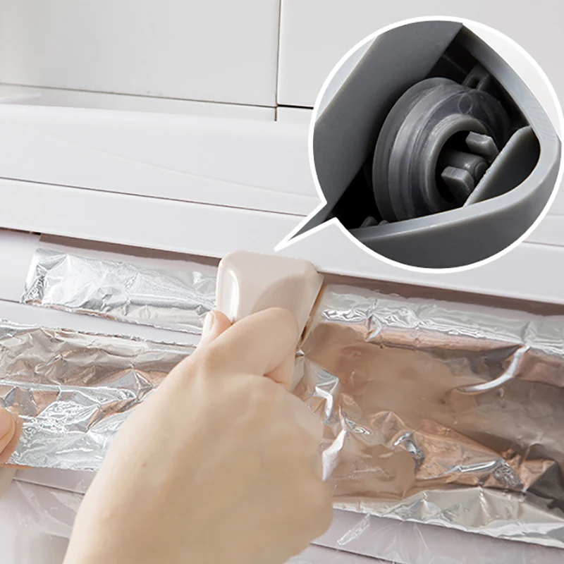 

Wall-Mount Paper Towel Holder Sauce Bottle Rack 4 in 1 Cling Film Cutting Holder Multifunction Kitchen Organizer