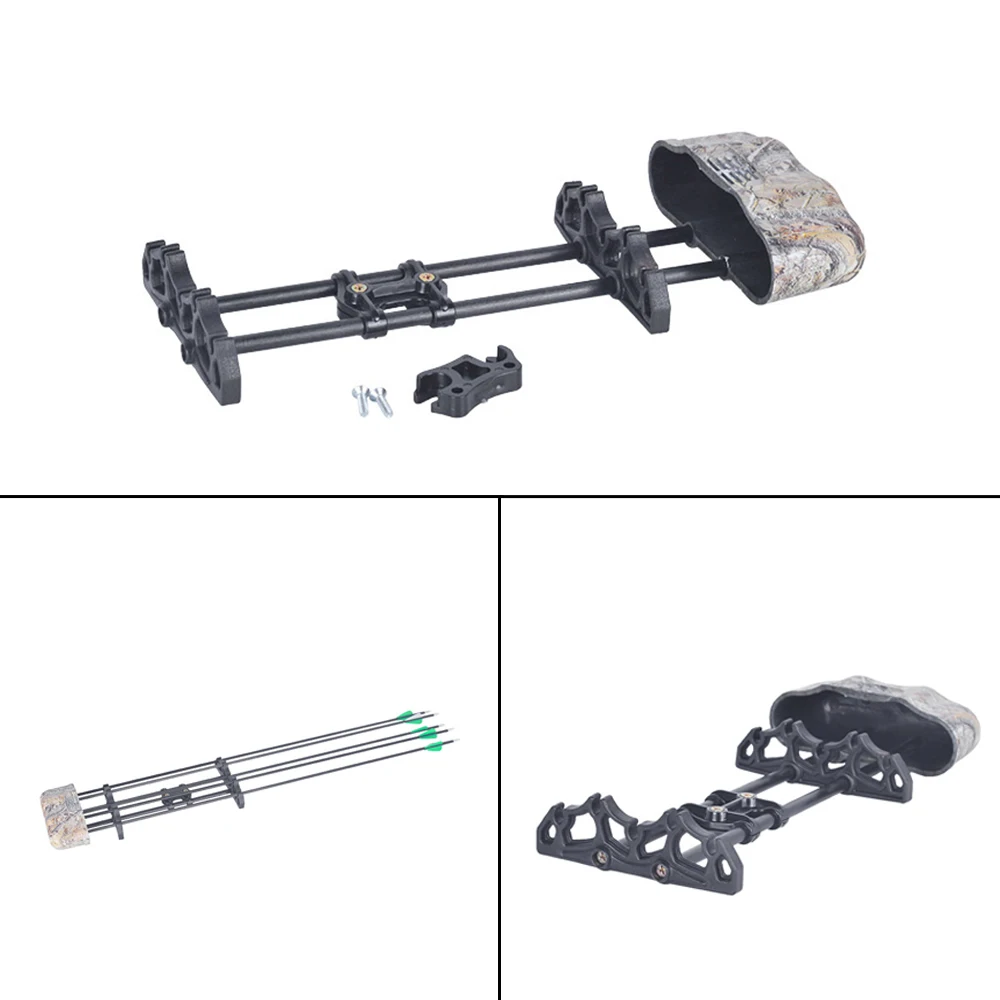 

Archery Compound Bow 5 Spot Arrow Quiver Holder Quick Release Lock Case Camo
