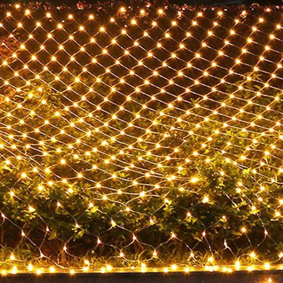 

3x2M 200LED Christmas Net Light Outdoor Curtain Hanging Fairy String Mesh Light For Outdoor Patio Bush Tree Garden Party Holiday