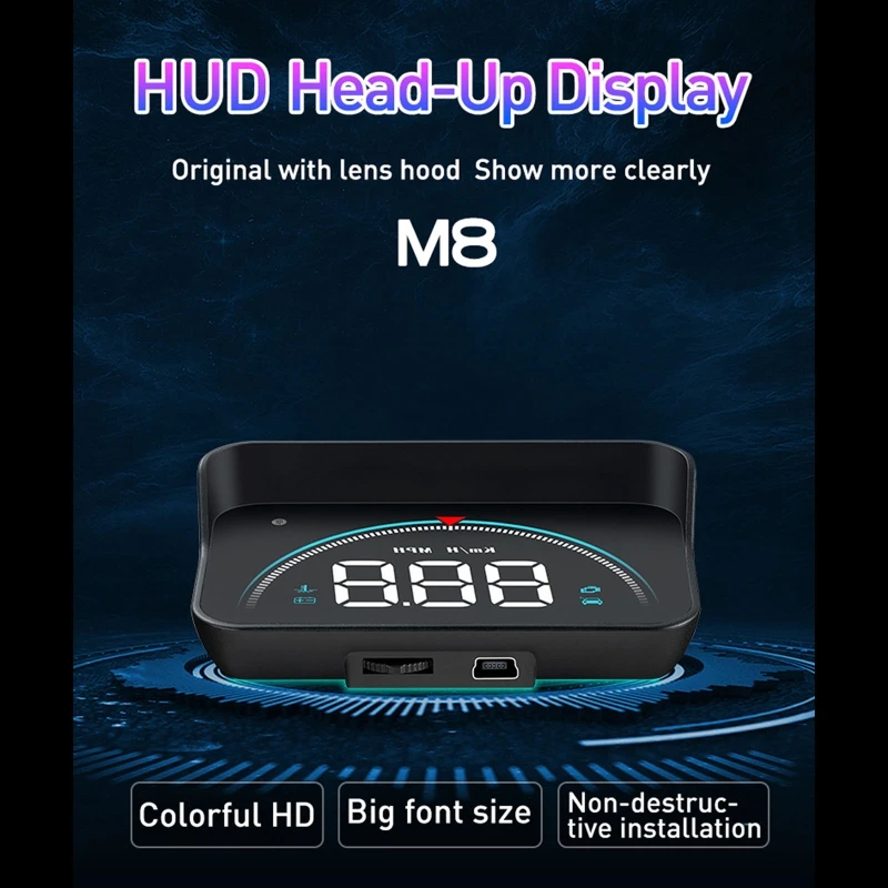 

6XDB Car HUD Head-Up Display Car-Styling Overspeed Warning Projector for Safe Driving 3.5inch Universal HUD Device