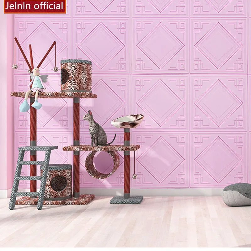 Китайский узор 3d Розовые наклейки на стену свадебная комната детская Гостиная ТВ