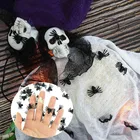 50 шт. Хэллоуин Декор мини пластиковый черный Световой Паук шутки на день рождения игрушки для художественного оформления ногтей, ручная работа Хэллоуин вечерние декоративный реквизит