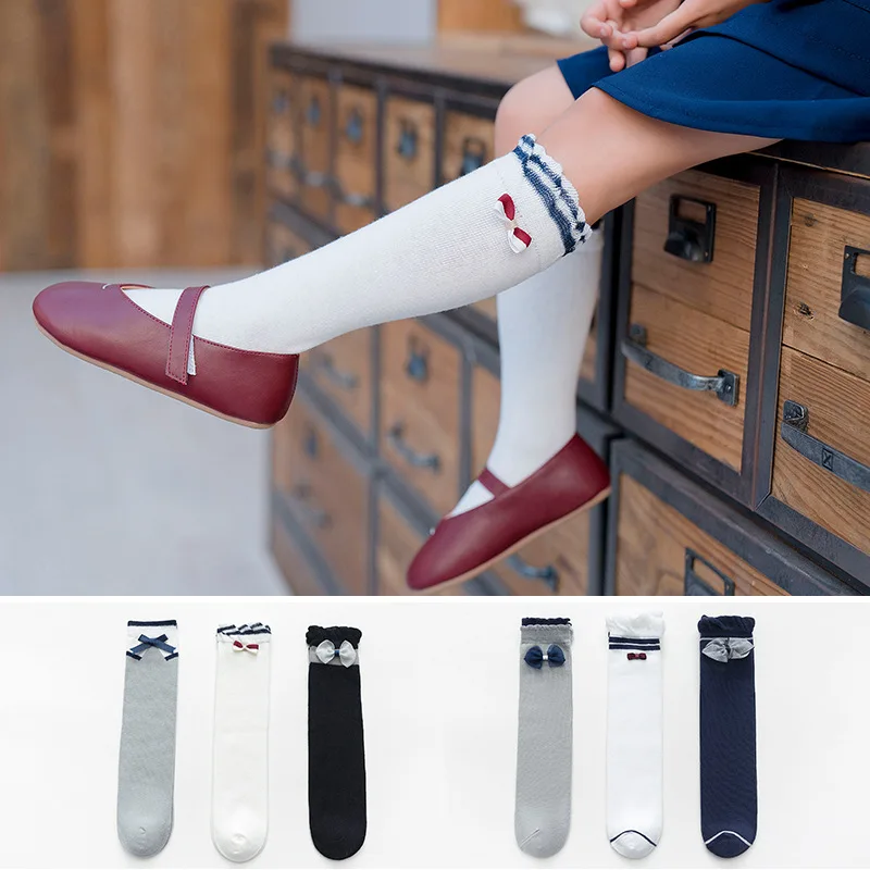 

Kids Girls Socks Bowknot Children's Knee High Socks Cotton Long Baby Leg Warmers Fashion Cute Baby Girls Socks