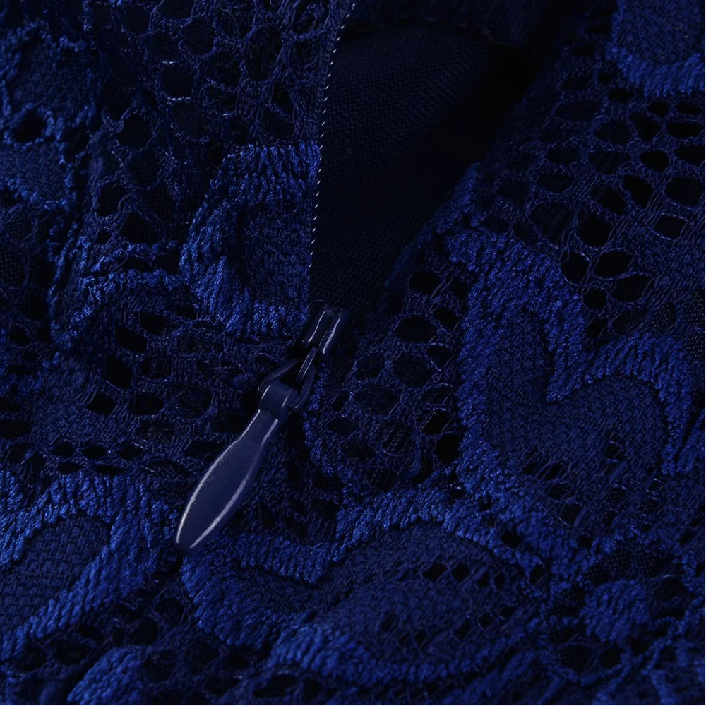 Вечерние платья длинные элегантные темно-синие кружевные вечерние с длинным