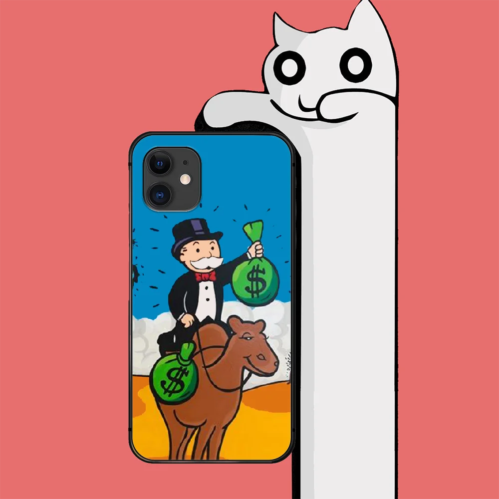 

Alec Monopoly Aesthetic Money Phone Case Cover For Iphone 6 6S 7 8 11 12 Se 2020 X Xs Xr Pro Max Plus Mini Black Painting Luxury