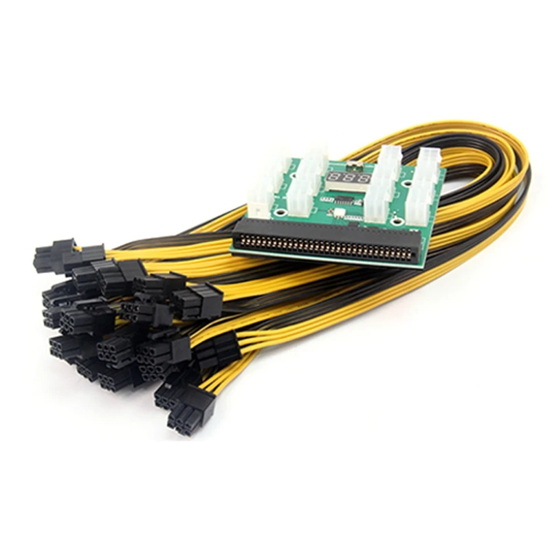 

Power Module Breakout Board Kits with 12Pcs 6Pin to 6Pin Power Cable for HP 1200W 750W PSU GPU Mining Ethereum ETH