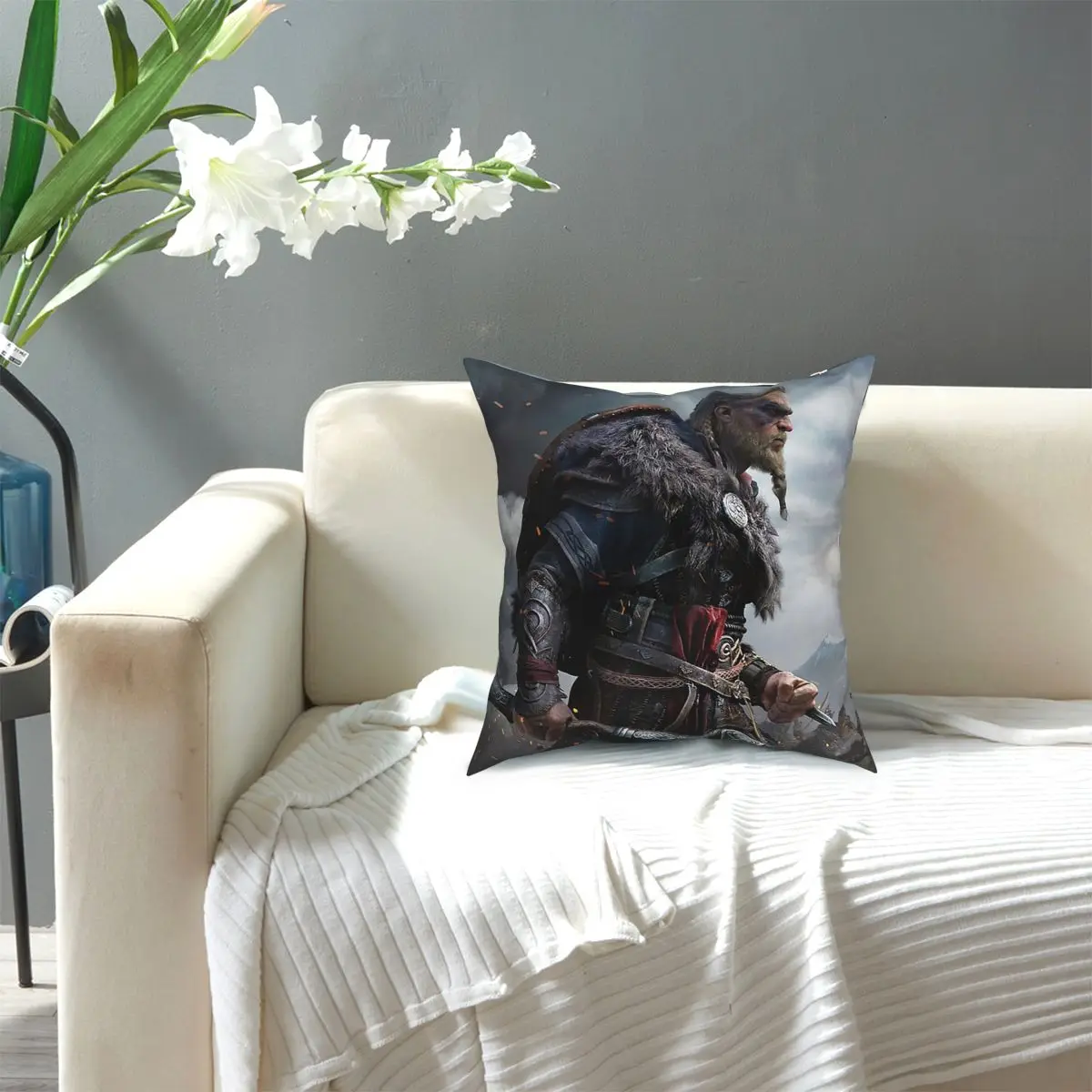 

Eivor Assassins Creed Valhalla(Viking),Vikings Square Pillow Case Polyester Throw Pillow Casual Pillowcover Home Decor