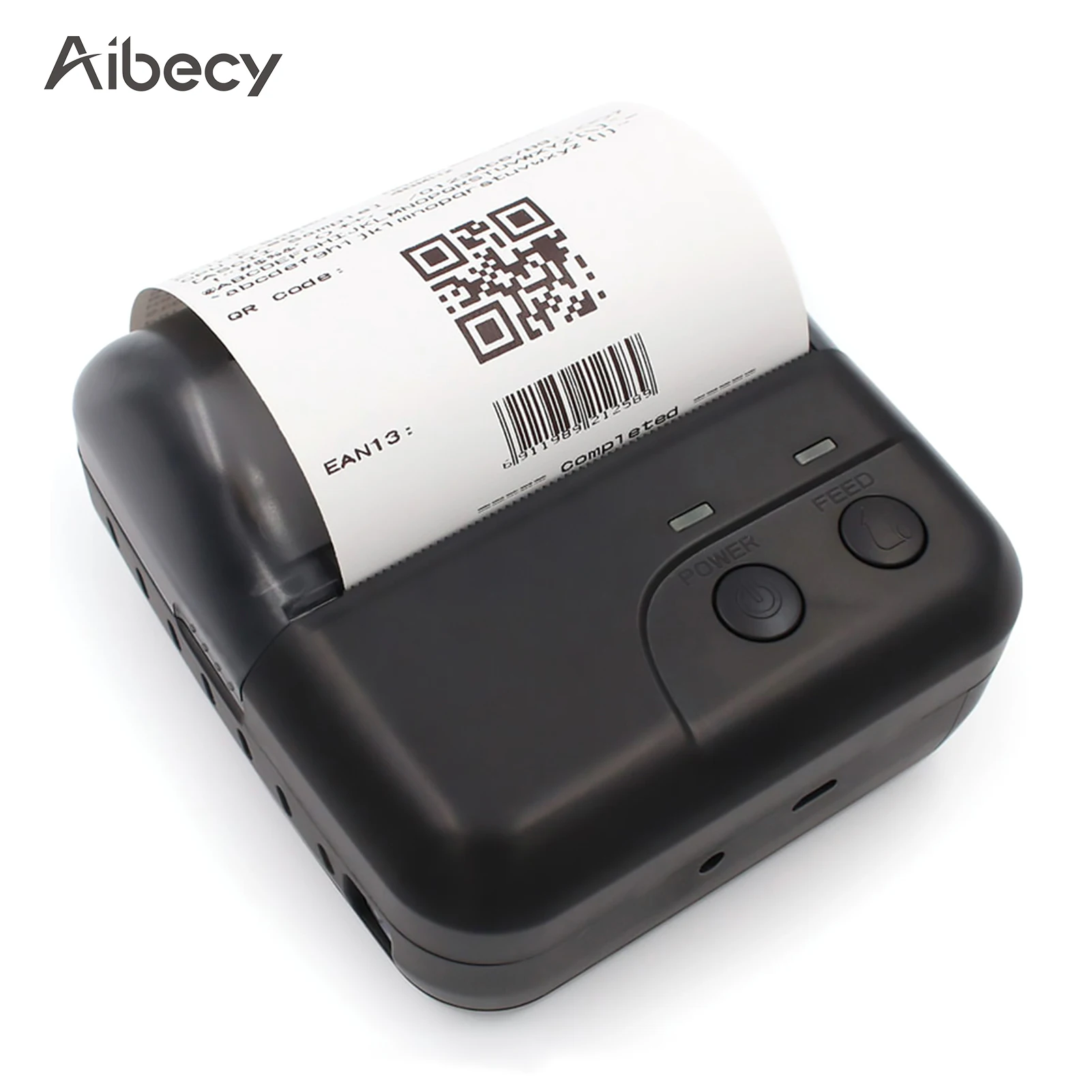 

Aibecy 80mm Mini Portable Thermal Printer Wireless Receipt Printer USB BT Connection Support ESC/POS Command Windows Android iOS