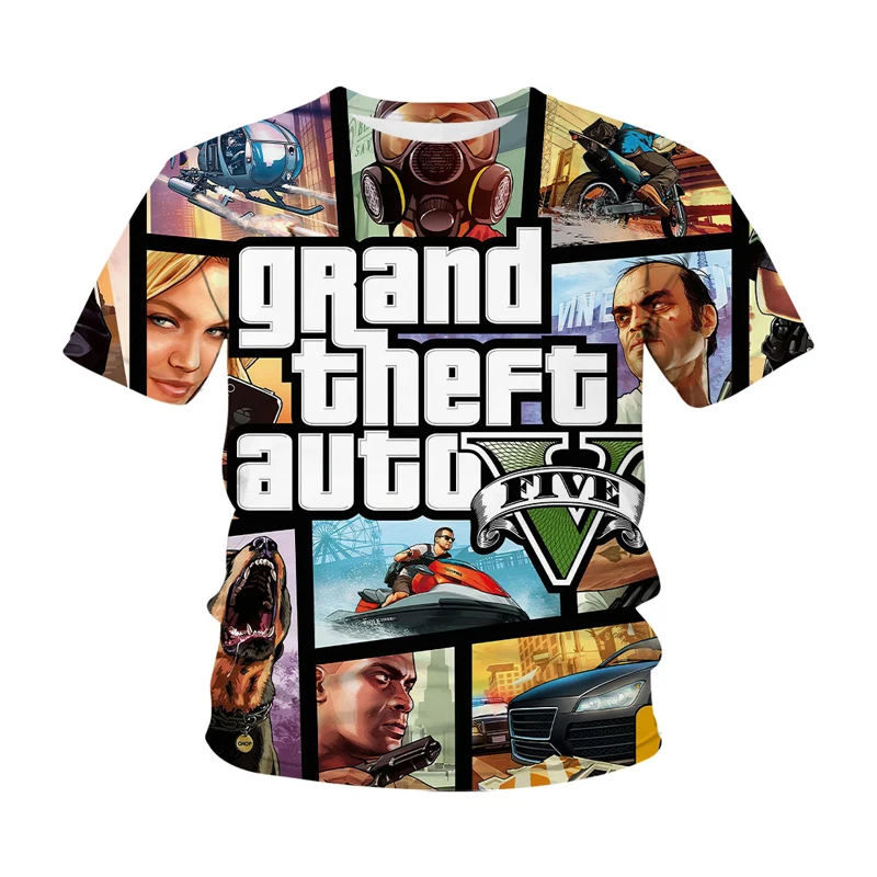 Футболка для мальчиков с принтом Grand Theft Auto Game GTA 5 | Мать и ребенок